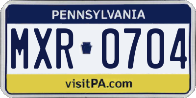 PA license plate MXR0704