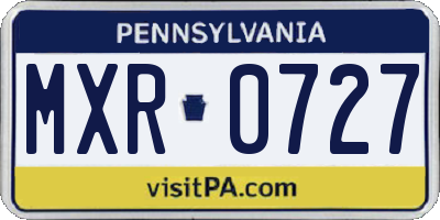 PA license plate MXR0727