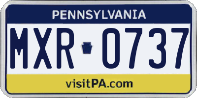 PA license plate MXR0737