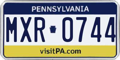 PA license plate MXR0744