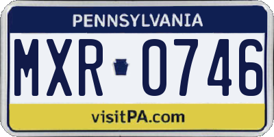 PA license plate MXR0746
