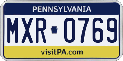 PA license plate MXR0769