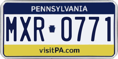 PA license plate MXR0771