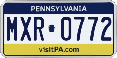 PA license plate MXR0772