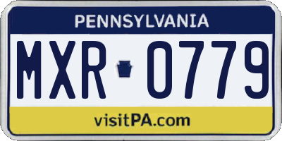 PA license plate MXR0779