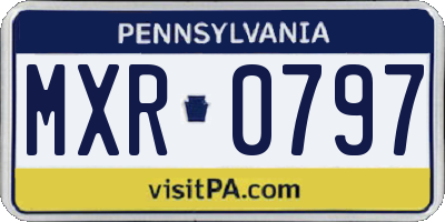 PA license plate MXR0797