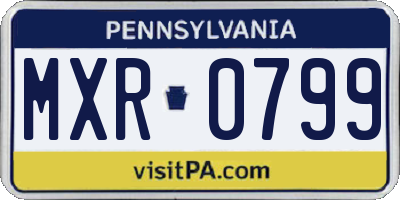 PA license plate MXR0799