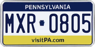 PA license plate MXR0805