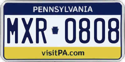 PA license plate MXR0808