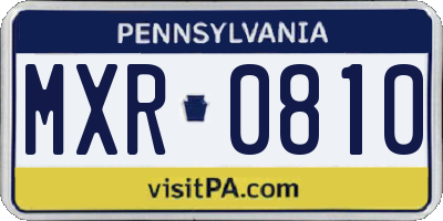 PA license plate MXR0810