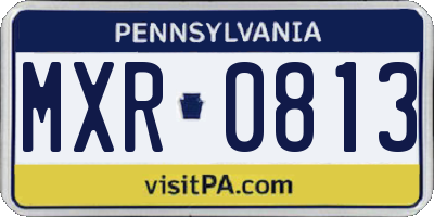 PA license plate MXR0813
