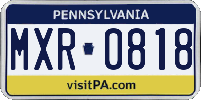 PA license plate MXR0818