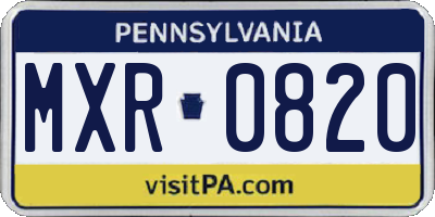 PA license plate MXR0820