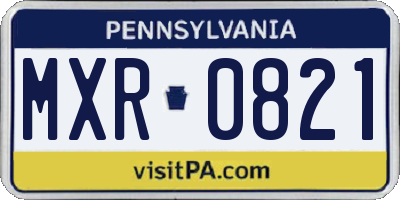 PA license plate MXR0821
