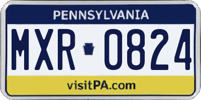 PA license plate MXR0824