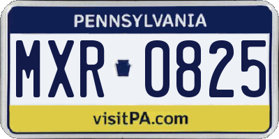 PA license plate MXR0825