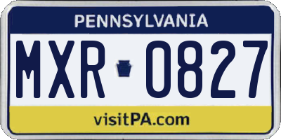 PA license plate MXR0827