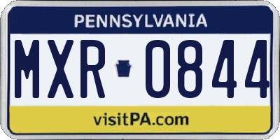 PA license plate MXR0844