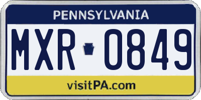 PA license plate MXR0849