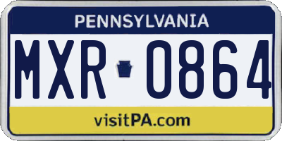 PA license plate MXR0864