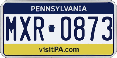 PA license plate MXR0873