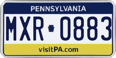 PA license plate MXR0883