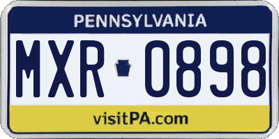 PA license plate MXR0898