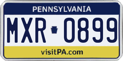 PA license plate MXR0899