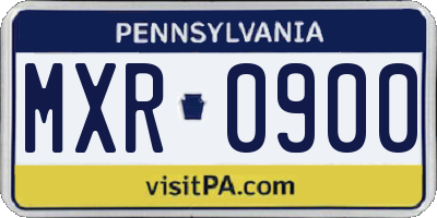 PA license plate MXR0900