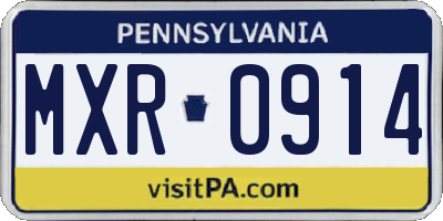 PA license plate MXR0914
