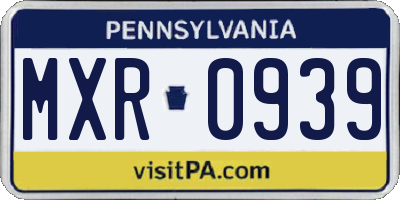 PA license plate MXR0939