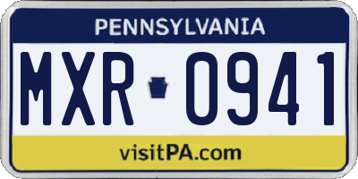 PA license plate MXR0941