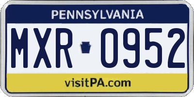 PA license plate MXR0952