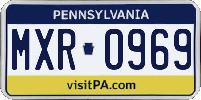 PA license plate MXR0969