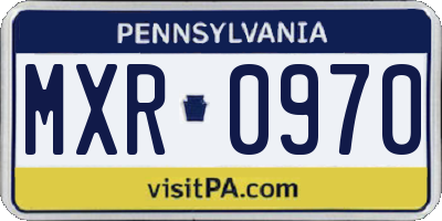PA license plate MXR0970
