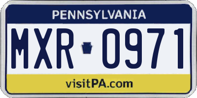 PA license plate MXR0971