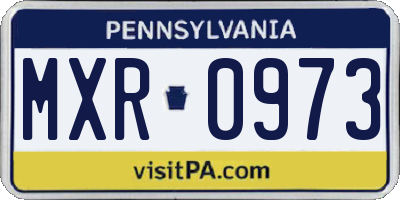 PA license plate MXR0973
