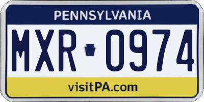PA license plate MXR0974