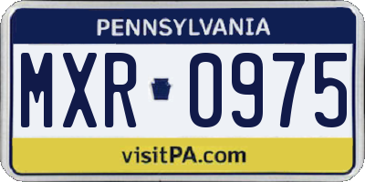 PA license plate MXR0975
