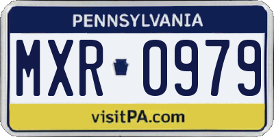 PA license plate MXR0979
