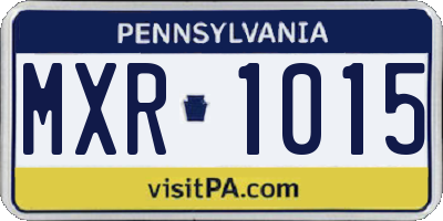 PA license plate MXR1015