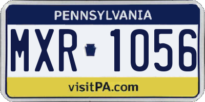 PA license plate MXR1056