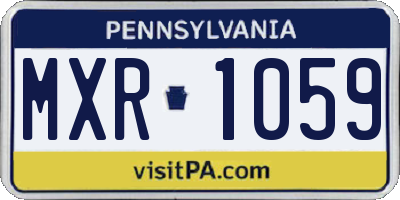 PA license plate MXR1059