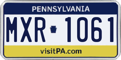 PA license plate MXR1061