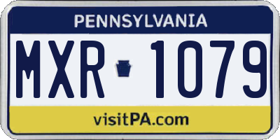 PA license plate MXR1079