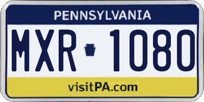 PA license plate MXR1080