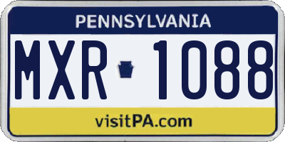 PA license plate MXR1088