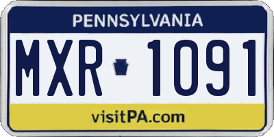 PA license plate MXR1091