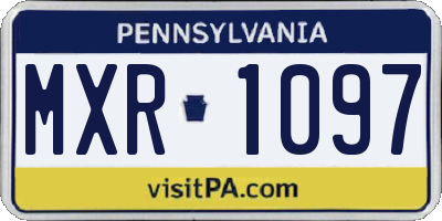 PA license plate MXR1097