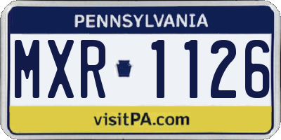 PA license plate MXR1126